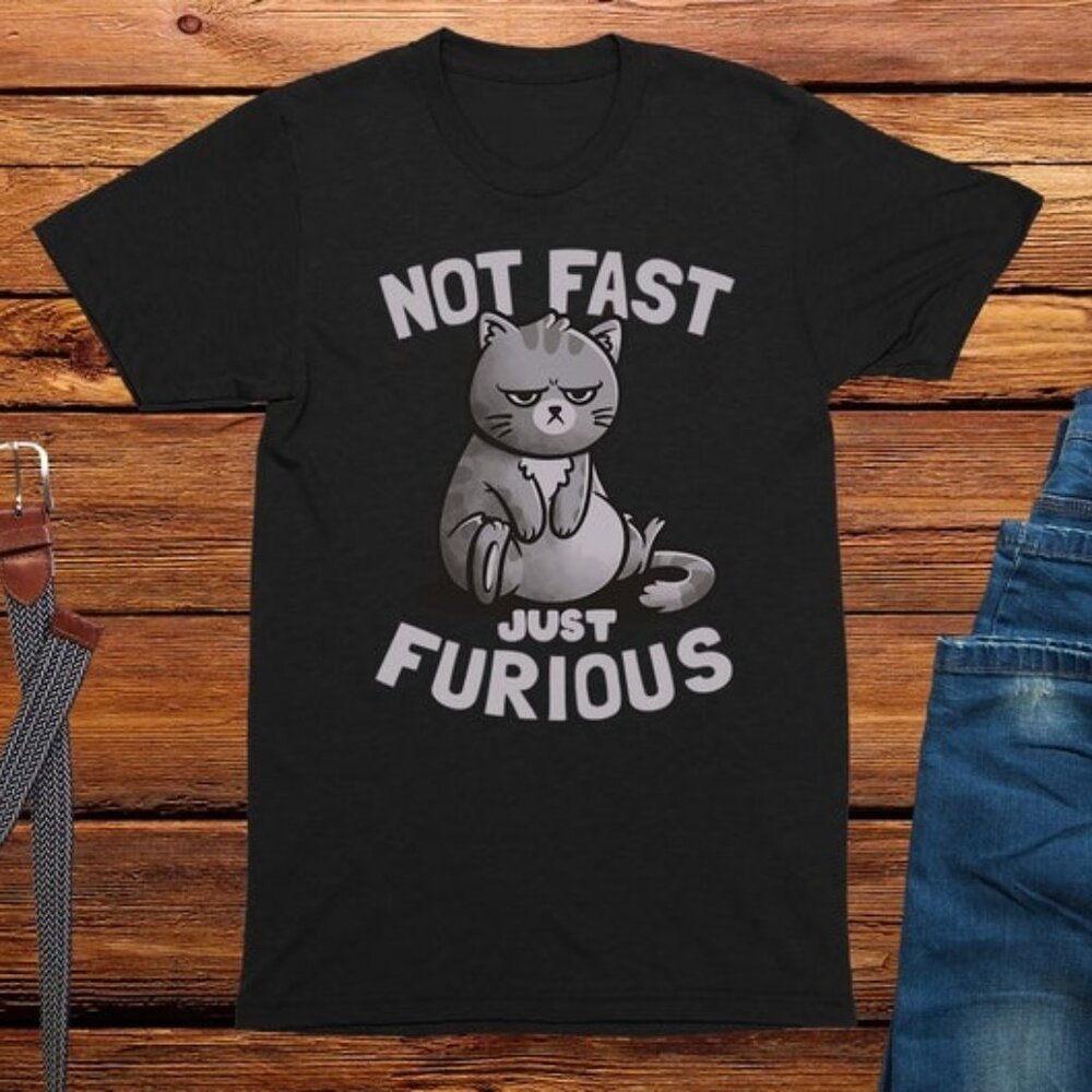 Not Fast Just Furious Cat T-Shirt, cat lover shirt, funny cat gift, cute cat